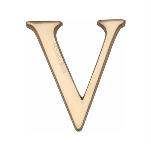 Heritage Brass C1565 2 V-PB Alphabet V Pin Fix 51mm (2) Polished Brass Finish