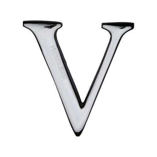 Heritage Brass C1565 2 V-PC Alphabet V Pin Fix 51mm (2) Polished Chrome Finish