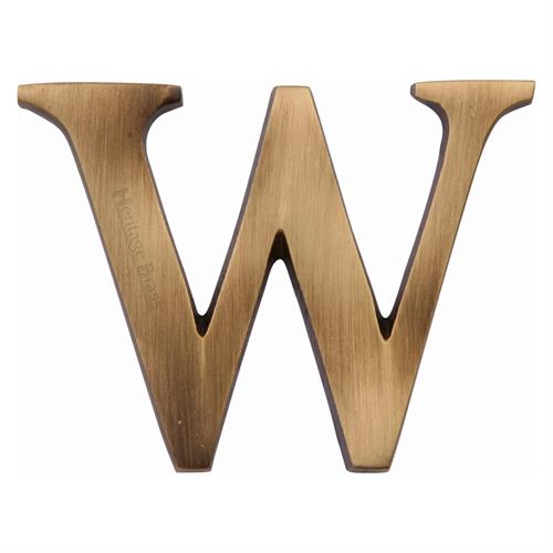 Heritage Brass C1565 2 W-AT Alphabet W Pin Fix 51mm (2) Antique Finish