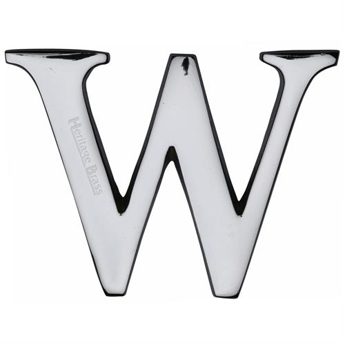 Heritage Brass C1565 2 W-PC Alphabet W Pin Fix 51mm (2) Polished Chrome Finish