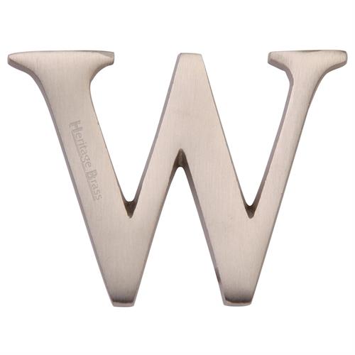 Heritage Brass C1565 2 W-SN Alphabet W Pin Fix 51mm (2) Satin Nickel Finish