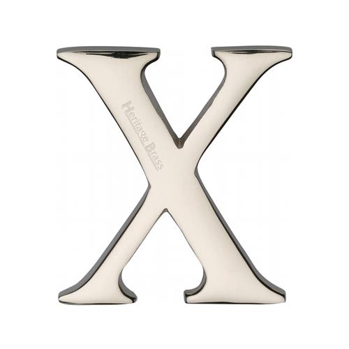 Heritage Brass C1565 2 X-PNF Alphabet X Pin Fix 51mm (2) Polished Nickel Finish