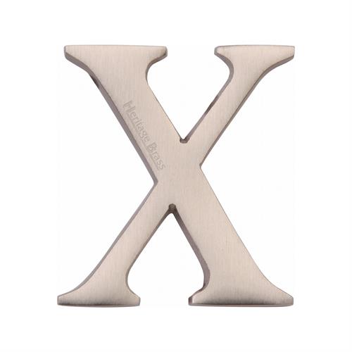 Heritage Brass C1565 2 X-SN Alphabet X Pin Fix 51mm (2) Satin Nickel Finish