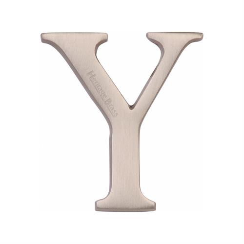Heritage Brass C1565 2 Y-SN Alphabet Y Pin Fix 51mm (2) Satin Nickel Finish