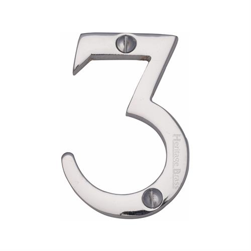 Heritage Brass C1567 3-PC Numeral 3 Face Fix 51mm (2) Polished Chrome finish
