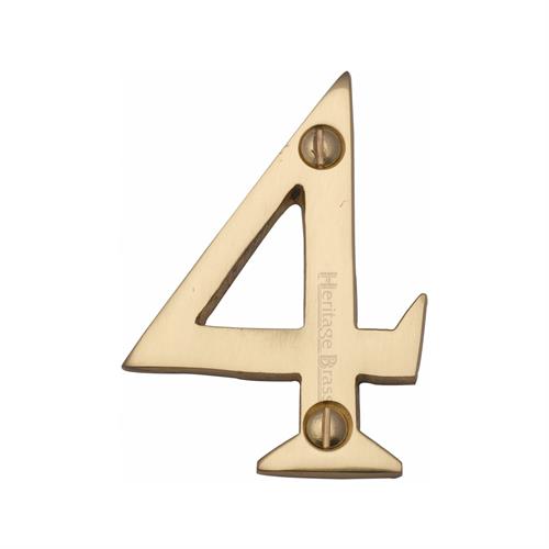 Heritage Brass C1567 4-PB Numeral 4 Face Fix 51mm (2) Polished Brass finish