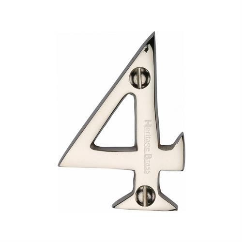 Heritage Brass C1567 4-PNF Numeral 4 Face Fix 51mm (2) Polished Nickel finish