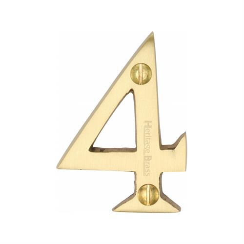 Heritage Brass C1567 4-SB Numeral 4 Face Fix 51mm (2) Satin Brass finish