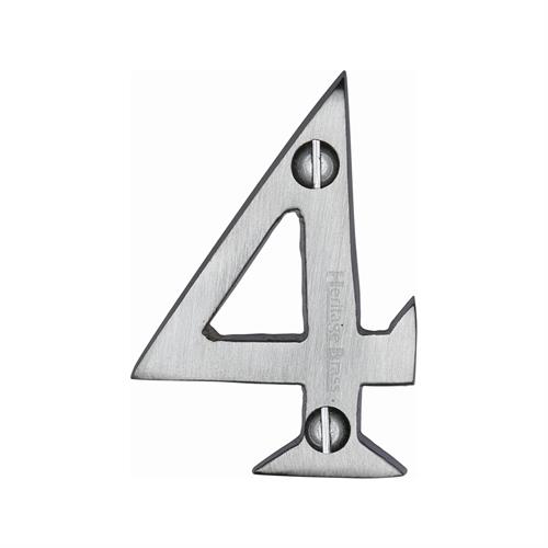 Heritage Brass C1567 4-SC Numeral 4 Face Fix 51mm (2) Satin Chrome finish
