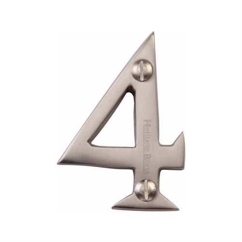 Heritage Brass C1567 4-SN Numeral 4 Face Fix 51mm (2) Satin Nickel finish