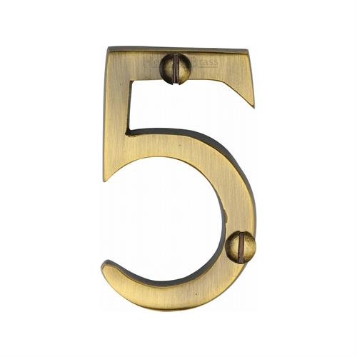 Heritage Brass C1567 5-AT Numeral 5 Face Fix 51mm (2) Antique finish