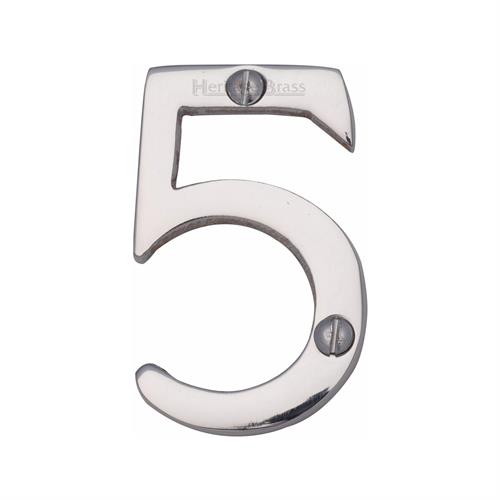 Heritage Brass C1567 5-PC Numeral 5 Face Fix 51mm (2) Polished Chrome finish