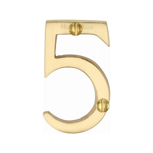 Heritage Brass C1567 5-SB Numeral 5 Face Fix 51mm (2) Satin Brass finish