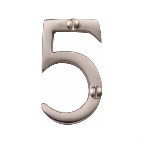 Heritage Brass C1567 5-SN Numeral 5 Face Fix 51mm (2) Satin Nickel finish