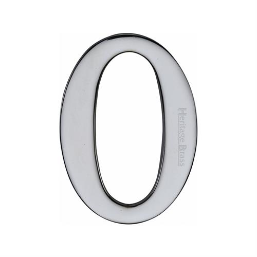 Heritage Brass C1568 0-PC Numeral 0 Self Adhesive 51mm (2) Polished Chrome finish