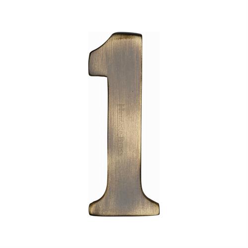 Heritage Brass C1568 1-AT Numeral 1 Self Adhesive 51mm (2) Antique finish