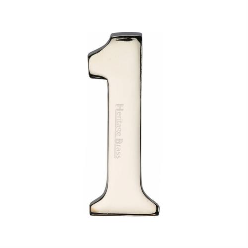 Heritage Brass C1568 1-PNF Numeral 1 Self Adhesive 51mm (2) Polished Nickel finish