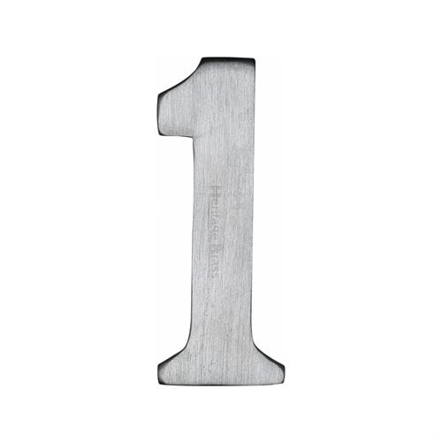 Heritage Brass C1568 1-SC Numeral 1 Self Adhesive 51mm (2) Satin Chrome finish