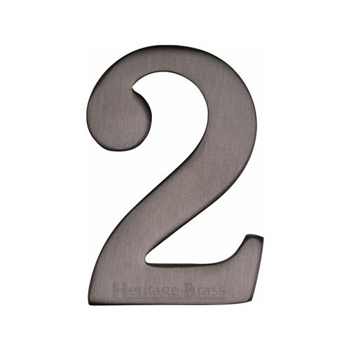 Heritage Brass C1568 2-MB Numeral 2 Self Adhesive 51mm (2) Matt Bronze finish