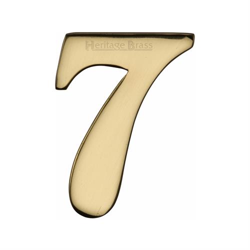 Heritage Brass C1568 7-PB Numeral 7 Self Adhesive 51mm (2) Polished Brass finish