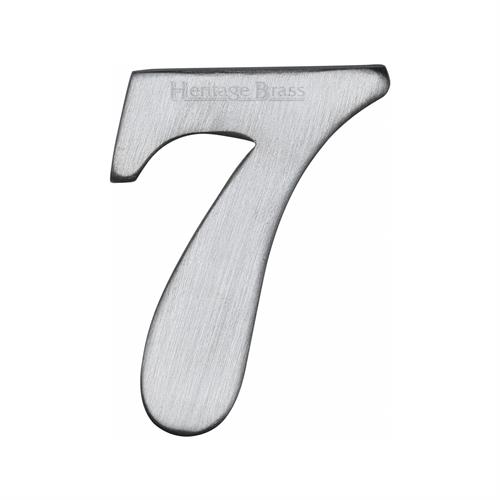 Heritage Brass C1568 7-SC Numeral 7 Self Adhesive 51mm (2) Satin Chrome finish