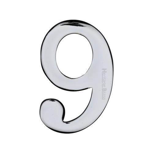 Heritage Brass C1568 9-PC Numeral 9 Self Adhesive 51mm (2) Polished Chrome finish