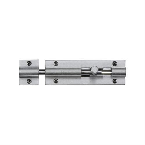 Heritage Brass C1582 4-SC Door Bolt Straight 4 x 1.25 Satin Chrome finish