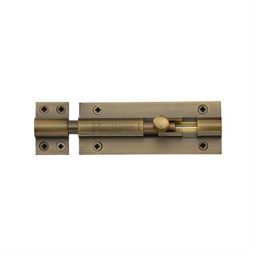 Heritage Brass C1584 4-AT Door Bolt Straight 4 x 1.5 Antique Finish