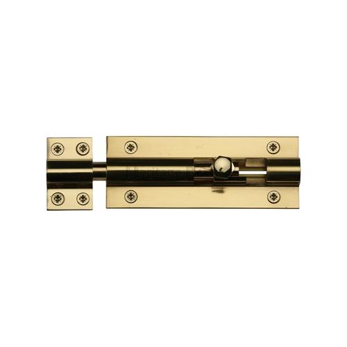 Heritage Brass C1584 4-PB Door Bolt Straight 4 x 1.5 Polished Brass finish