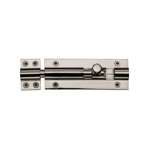 Heritage Brass C1584 4-PNF Door Bolt Straight 4 x 1.5 Polished Nickel finish