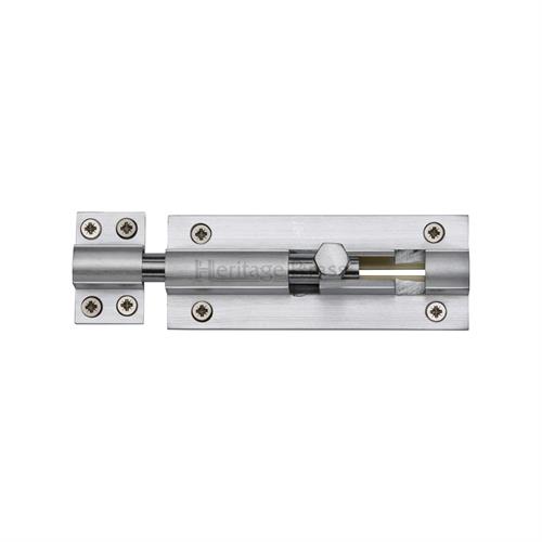 Heritage Brass C1584 4-SC Door Bolt Straight 4 x 1.5 Satin Chrome finish