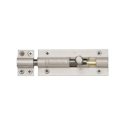 Heritage Brass C1584 4-SN Door Bolt Straight 4 x 1.5 Satin Nickel Finish