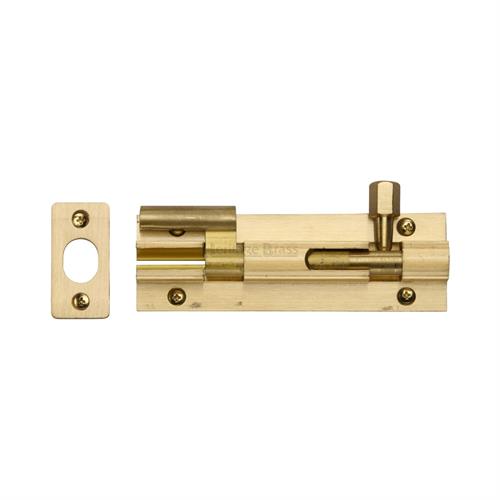 Heritage Brass C1592 4-SB Door Bolt Necked 4 x 1.25 Satin Brass finish
