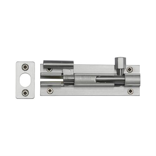 Heritage Brass C1592 4-SC Door Bolt Necked 4 x 1.25 Satin Chrome finish