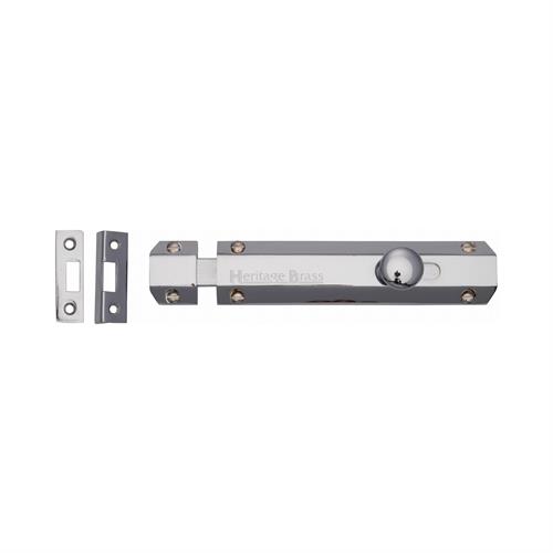 Heritage Brass C1685 6-PC Door Bolt Flat 6 Polished Chrome finish