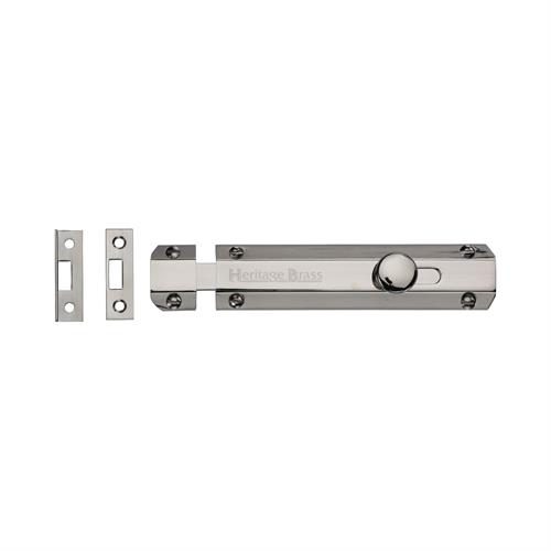 Heritage Brass C1685 6-PNF Door Bolt Flat 6 Polished Nickel finish