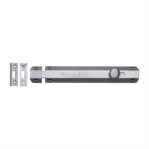 Heritage Brass C1685 8-SC Door Bolt Flat 8 Satin Chrome finish