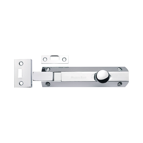 Heritage Brass C1694 6-PC Door Bolt Necked Flat 6 Polished Chrome finish