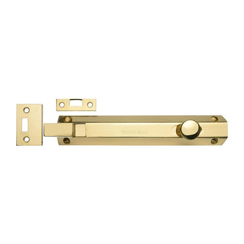 Heritage Brass C1694 8-PB Door Bolt Necked Flat 8 Polished Brass finish