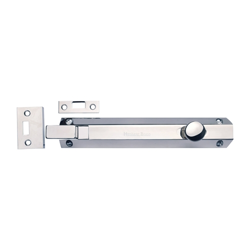 Heritage Brass C1694 8-PC Door Bolt Necked Flat 8 Polished Chrome finish