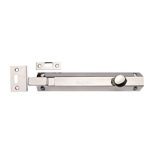 Heritage Brass C1694 8-PNF Door Bolt Necked Flat 8 Polished Nickel finish