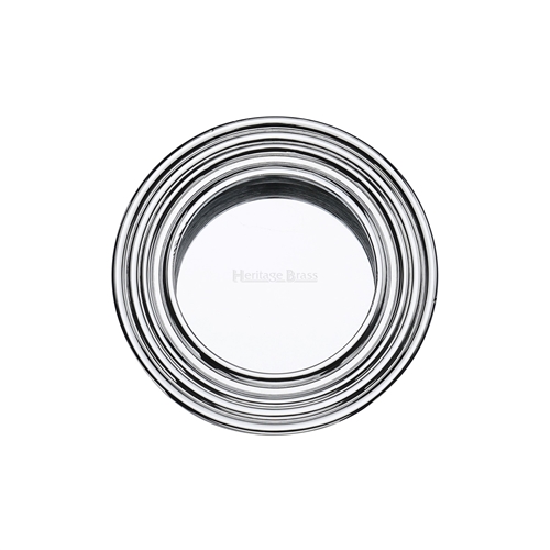 Heritage Brass C1837-PC Round Reeded Flush Pull Polished Chrome finish