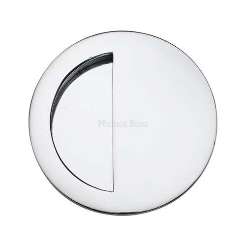 Heritage Brass C1845-PC Round Half Moon Flush Pull Polished Chrome finish
