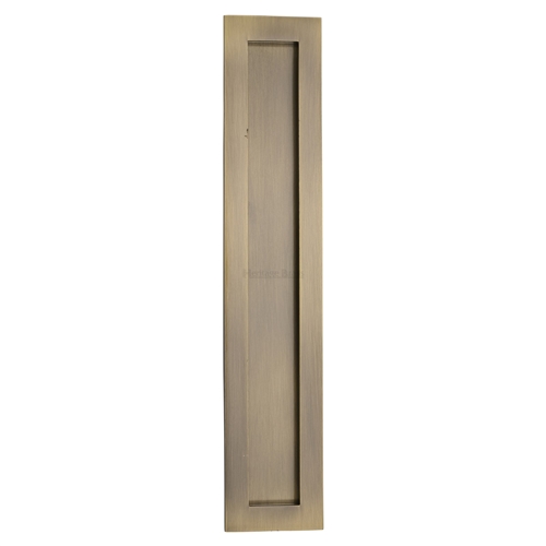 Heritage Brass C1855 300-AT Rectangular Flush Pull 300 x 58mm Antique Brass finish