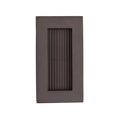 Heritage Brass C1865 105-MB Reeded Rectangular Flush Pull 105 x 58mm Matt Bronze finish