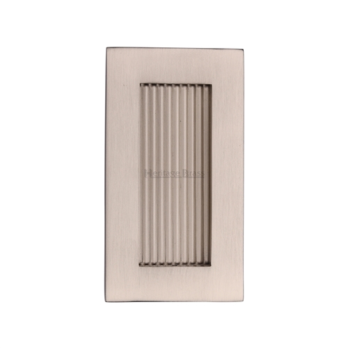 Heritage Brass C1865 105-SN Reeded Rectangular Flush Pull 105 x 58mm Satin Nickel finish
