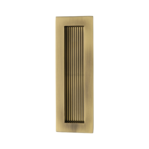 Heritage Brass C1865 175-AT Reeded  Rectangular Flush Pull 175 x 58mm Antique Brass finish