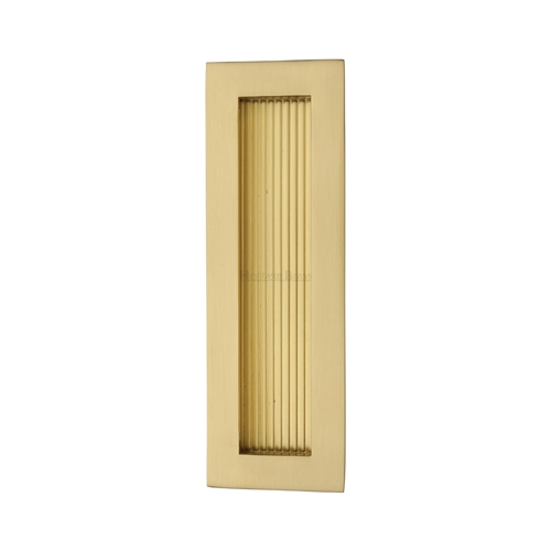 Heritage Brass C1865 175-SB Reeded  Rectangular Flush Pull 175 x 58mm Satin Brass finish