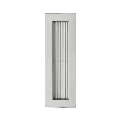 Heritage Brass C1865 175-SC Reeded  Rectangular Flush Pull 175 x 58mm Satin Chrome finish
