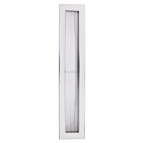Heritage Brass C1865 300-PC Reeded Rectangular Flush Pull 300 x 58mm Polished Chrome finish